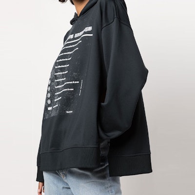 (Women) MM6 Maison Margiela FW21 Motocross Print Hoodie Women’s Black. S52GU0144S23959 Details for (Women) MM6 Maison Margiela FW21 Motocross Print Hoodie Women’s Black. S52GU0144S23959