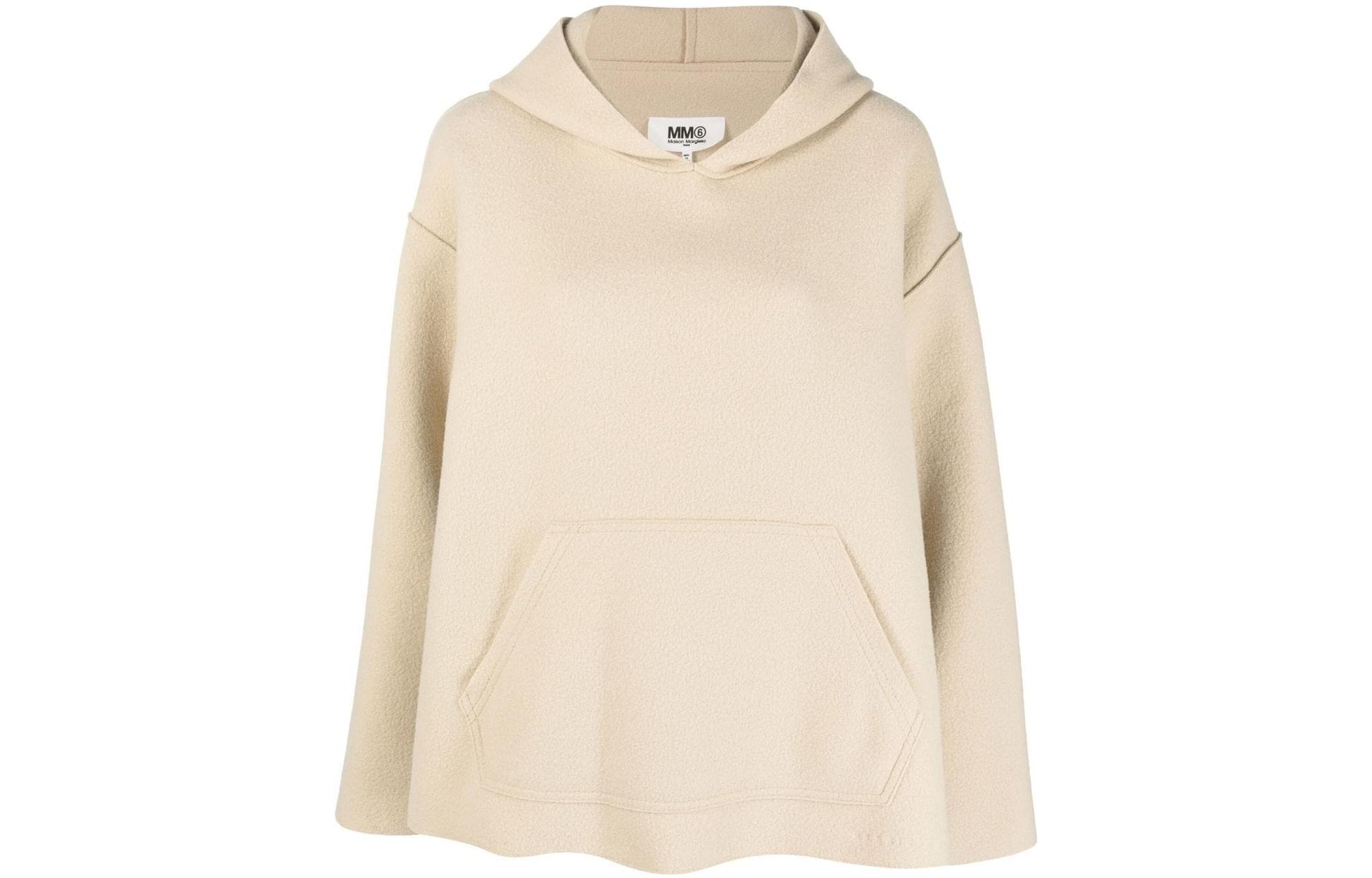 Order (Women) MM6 Maison Margiela FW22  Beige Wool Hoodie with Kangaroo Pocket. S52NC0286S54898109