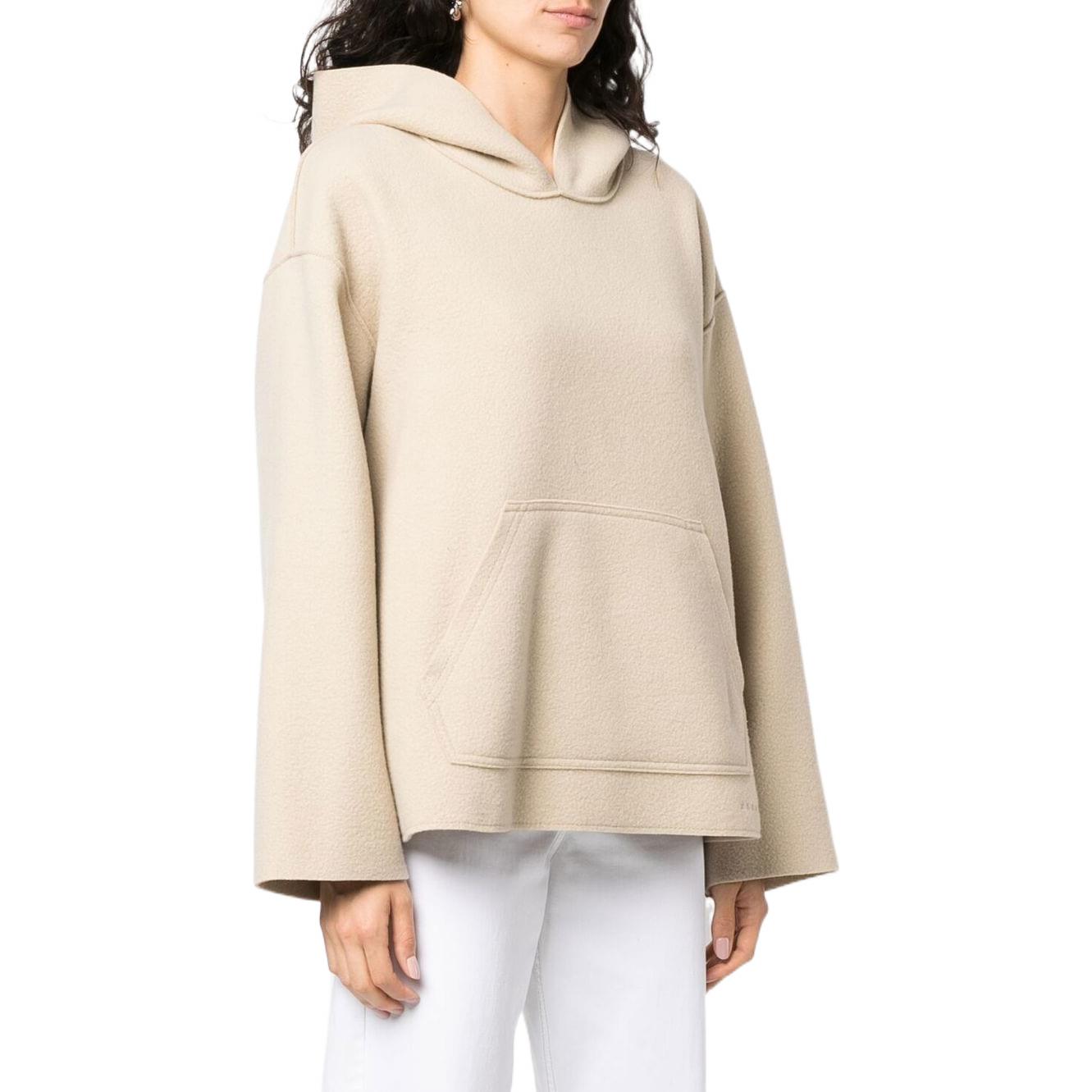Purchase (Women) MM6 Maison Margiela FW22  Beige Wool Hoodie with Kangaroo Pocket. S52NC0286S54898109