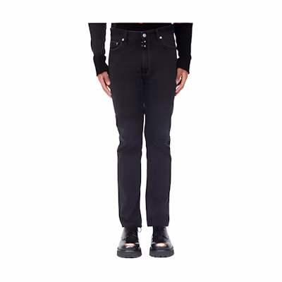 (Women) MM6 Maison Margiela FW22 Black Asymmetric Straight-Leg Jeans. S62LB0094S30743-900