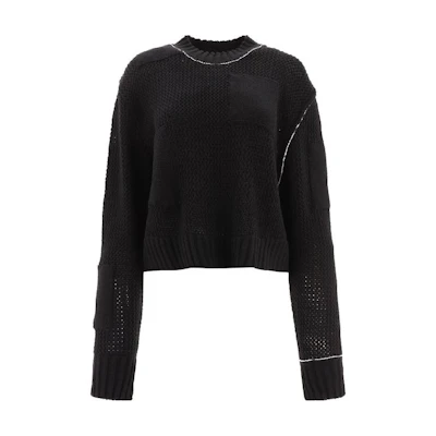(Women) MM6 Maison Margiela FW22 Black Wool Knit Pullover Sweater S52GP0116S18052900F