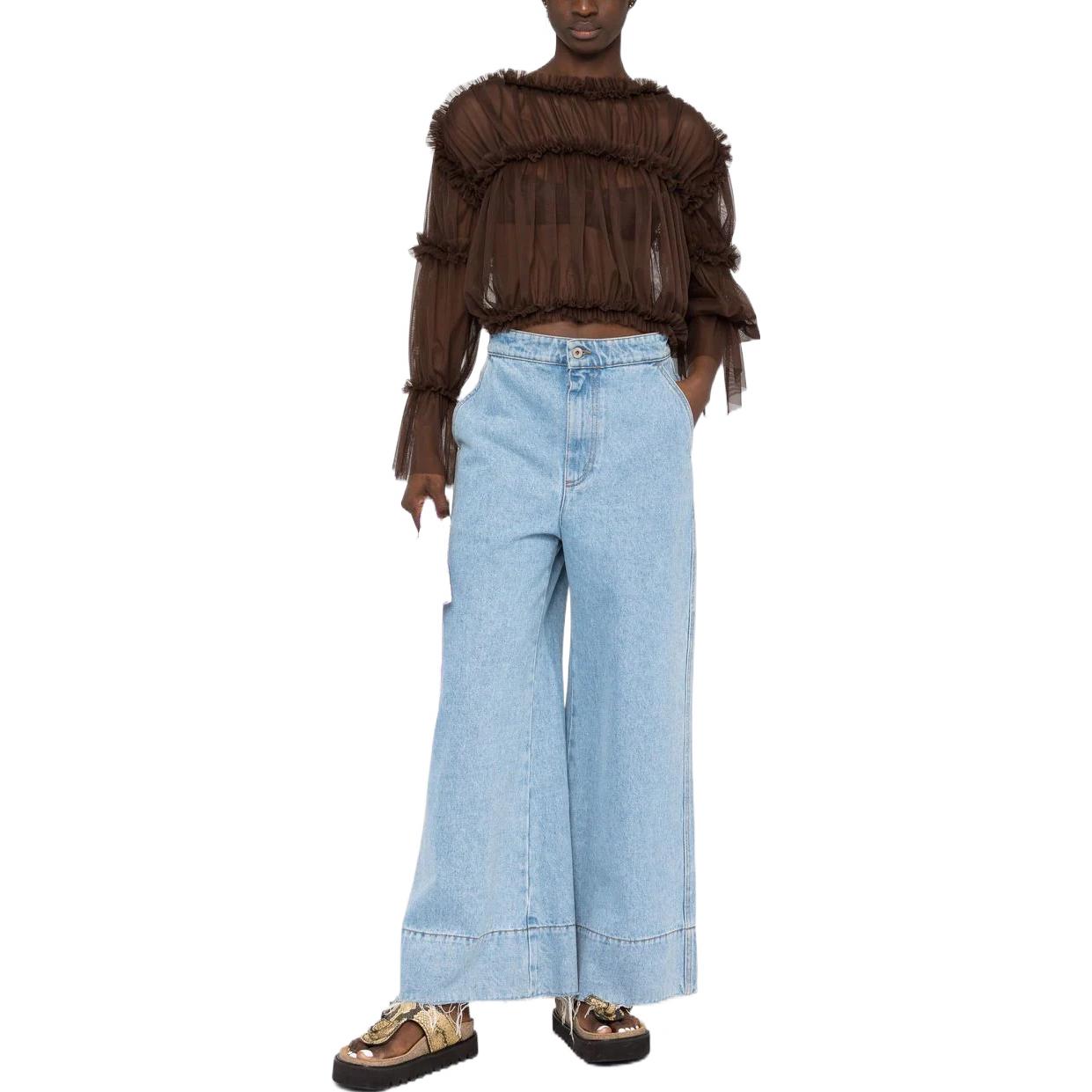 Lookbook (W) MM6 Maison Margiela FW22 棕色透視長袖百褶襯衫 S52NC0295S24409143