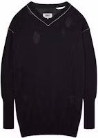 Order (W) MM6 Maison Margiela FW22 黑色做舊V領毛衣 S52HA0251S18057900