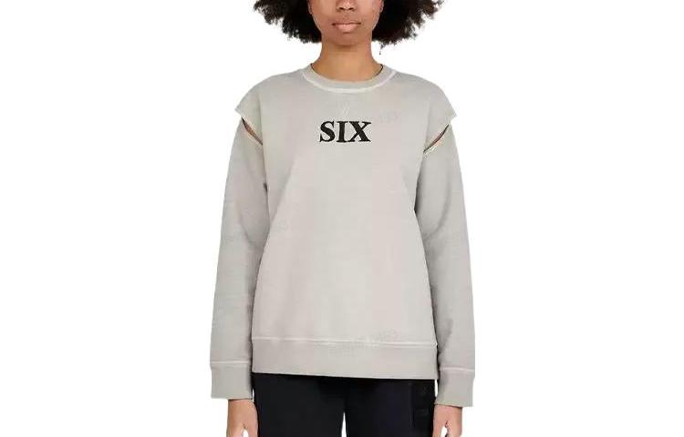 (Women) MM6 Maison Margiela FW22 Grey Patchwork Letter Print Pullover Sweatshirt Women S62GU0078S25564803