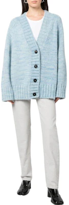 (W) MM6 Maison Margiela FW22寬鬆V領鈕扣薄針織衫淺藍毛衣 SI0GP0004S17802488M Lookbook (W) MM6 Maison Margiela FW22寬鬆V領鈕扣薄針織衫淺藍毛衣 SI0GP0004S17802488M