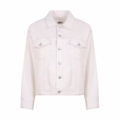 (Women) MM6 Maison Margiela FW22 White Solid Single-Breasted Jacket S52AM0213S30653101