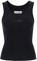 (Women) MM6 Maison Margiela FW23 Black Slim Fit Tank with Numeric Logo Print S52NL0067S23965900 (Women) MM6 Maison Margiela FW23 Black Slim Fit Tank with Numeric Logo Print S52NL0067S23965900