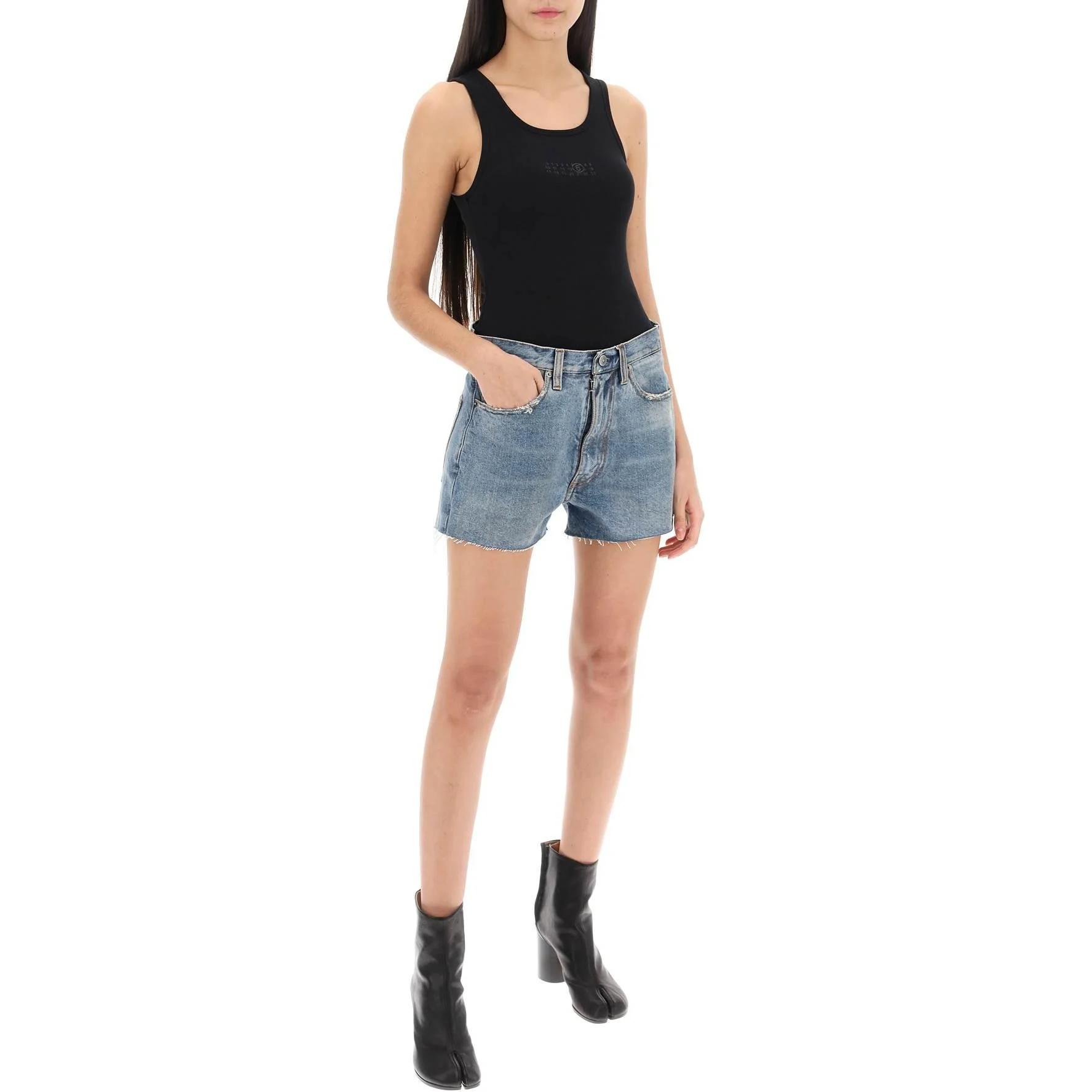 Lookbook (Women) MM6 Maison Margiela FW23  Black Slim Fit Tank with Numeric Logo Print S52NL0067S23965900