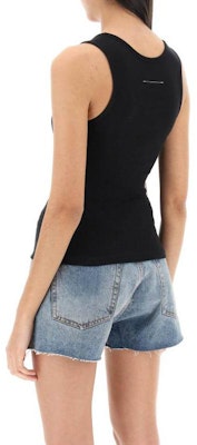 (Women) MM6 Maison Margiela FW23 Black Slim Fit Tank with Numeric Logo Print S52NL0067S23965900 Shop (Women) MM6 Maison Margiela FW23 Black Slim Fit Tank with Numeric Logo Print S52NL0067S23965900