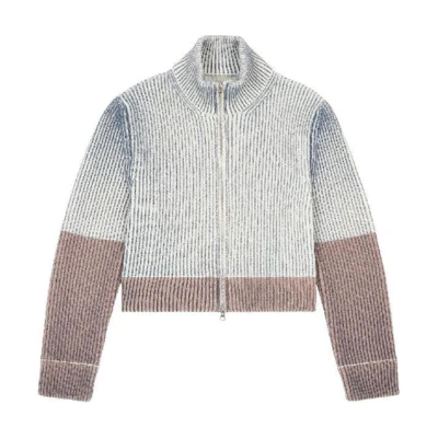 (Women) MM6 Maison Margiela FW23 Colorblock Knit Sweater Gray White. S52AM0269S18282-001S