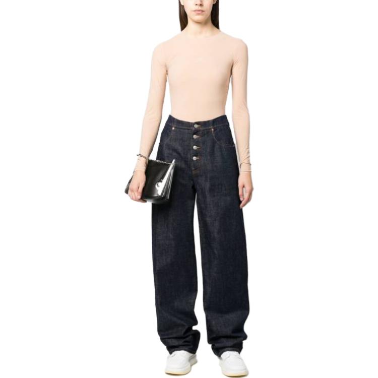 Shop (Women) MM6 Maison Margiela FW23  Fitted Beige Long-Sleeve Jumpsuit. S20518S52NA0058121