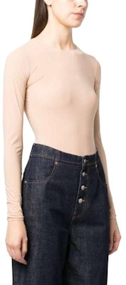 (Women) MM6 Maison Margiela FW23 Fitted Beige Long-Sleeve Jumpsuit. S20518S52NA0058121 Details for (Women) MM6 Maison Margiela FW23 Fitted Beige Long-Sleeve Jumpsuit. S20518S52NA0058121