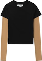 (Women) MM6 Maison Margiela FW24 Black Contrast Long Sleeve Crewneck T-Shirt S52GC0317MTJ008961 (Women) MM6 Maison Margiela FW24 Black Contrast Long Sleeve Crewneck T-Shirt S52GC0317MTJ008961