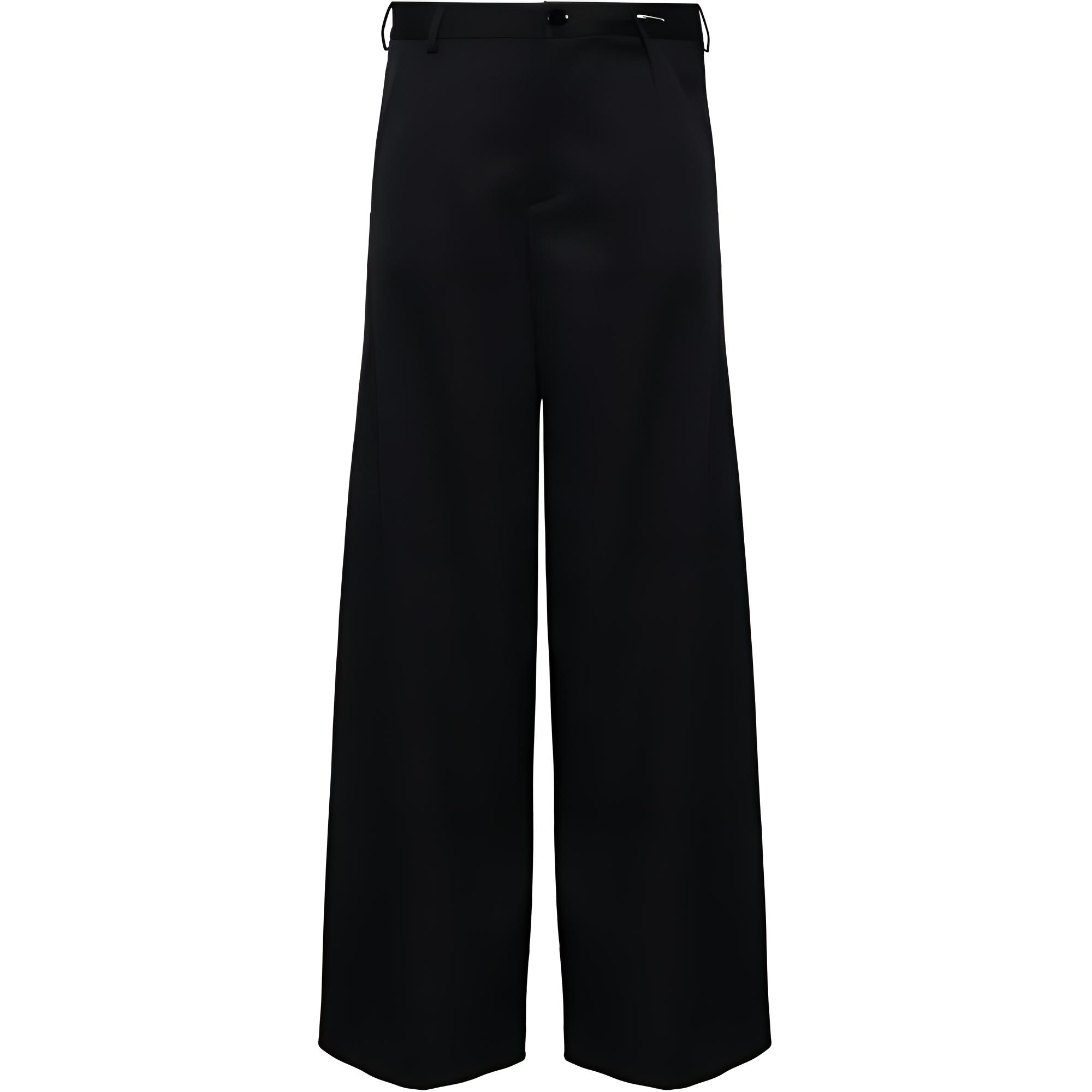 (Women) MM6 Maison Margiela FW24  Black High-Waisted Wide-Leg Pleated Pants S52KA0513S47848-BLACK