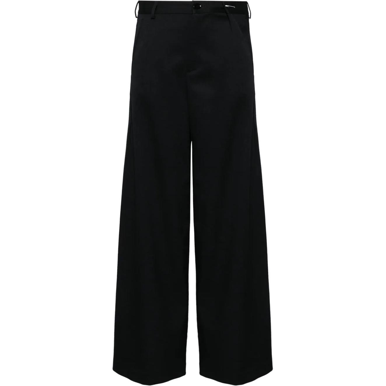 Order (W) MM6 Maison Margiela FW24 黑色高腰寬褲褶邊長褲 S52KA0513S47848-BLACK