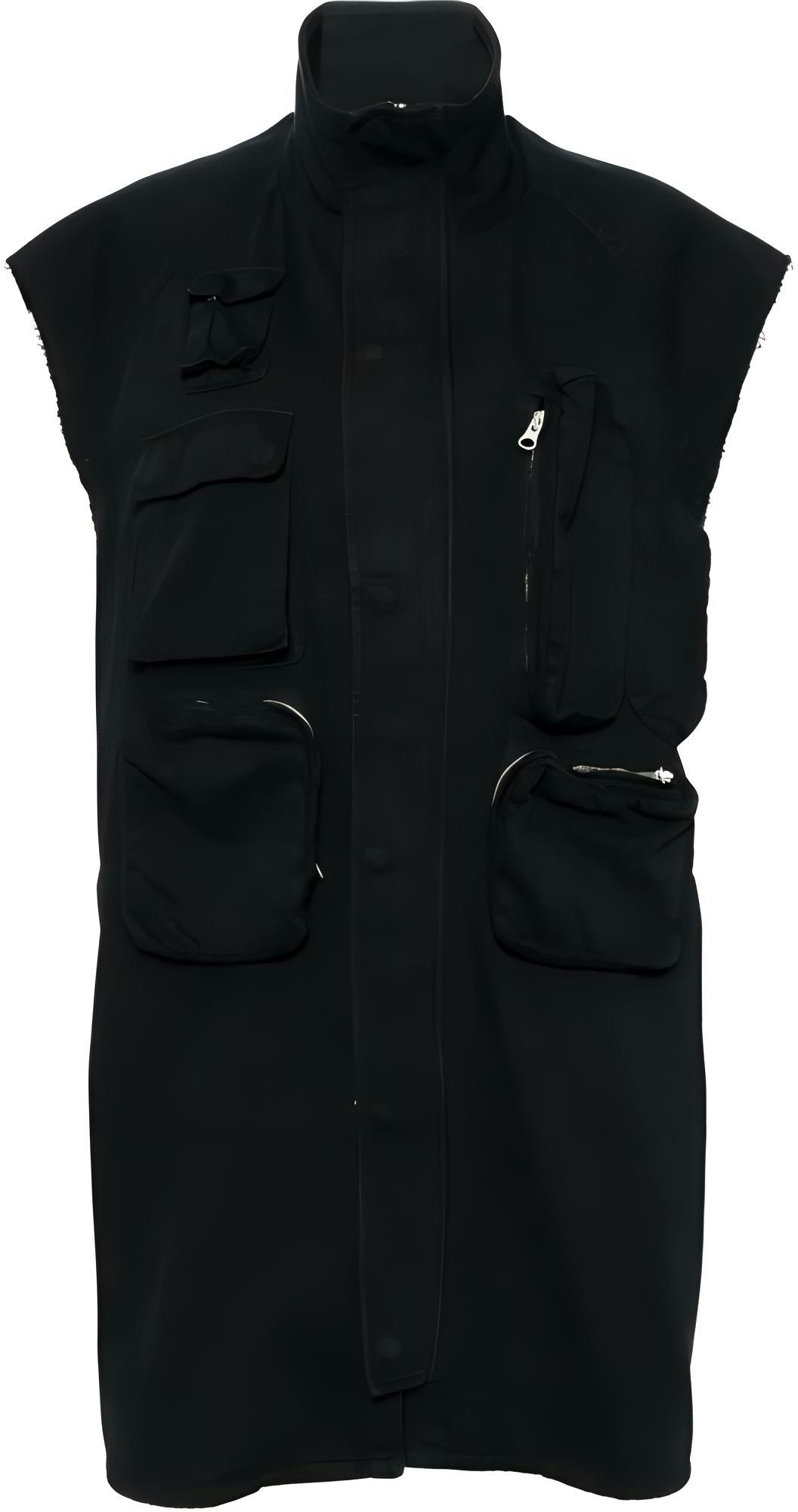women-mm-6-maison-margiela-fw-24-black-logo-zip-sleeveless-frayed-vest-s52-dd-0048-s30460-black
