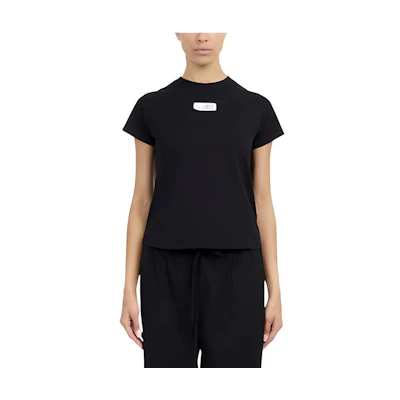 (Women) MM6 Maison Margiela FW24 Black Short Sleeve Tee with Numerical Logo. S52GC0327S24312-900