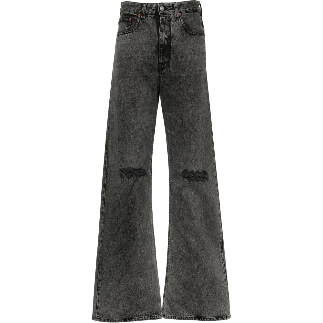 Order (W) MM6 메종 마르지엘라 FW24 블랙 스트레이트 컷 패치 디스트레스드 진 S52LA0242M35149-BLACK