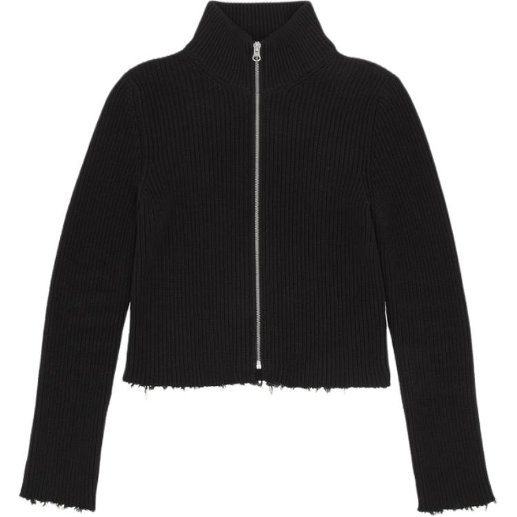 Order (W) MM6 Maison Margiela FW24 修身長袖拉鍊針織毛衣 黑色 S52AM0297M13039-900