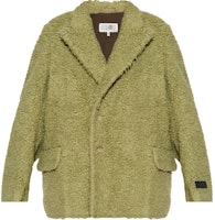 (Women) MM6 Maison Margiela FW24 Green Logo Patch Long Sleeve Jacket. S62BN0101M25010-GREEN (Women) MM6 Maison Margiela FW24 Green Logo Patch Long Sleeve Jacket. S62BN0101M25010-GREEN