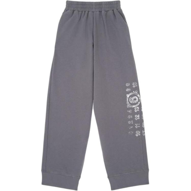 Order (Women) MM6 Maison Margiela FW24  Grey Logo Print Straight-Leg Casual Pants S52KA0505S25606-860