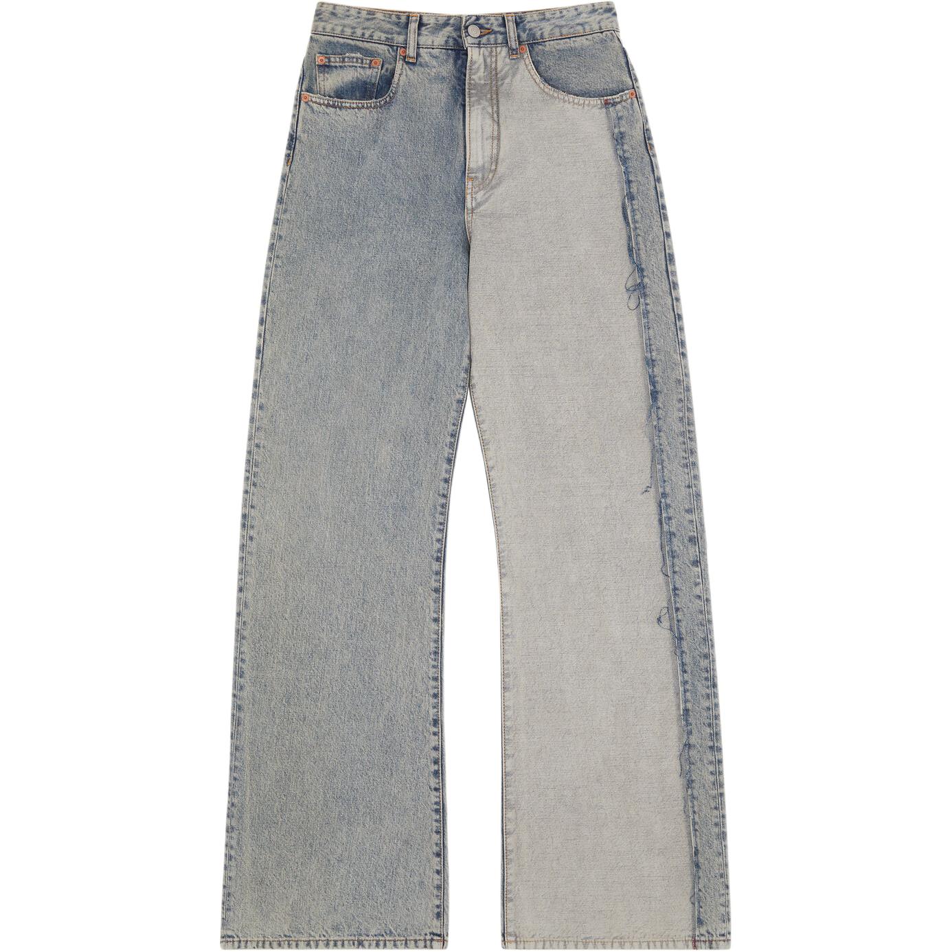 (Women) MM6 Maison Margiela FW24  Loose Wide-Leg Zip Denim Jeans Light Blue S52LA0234S30844-962