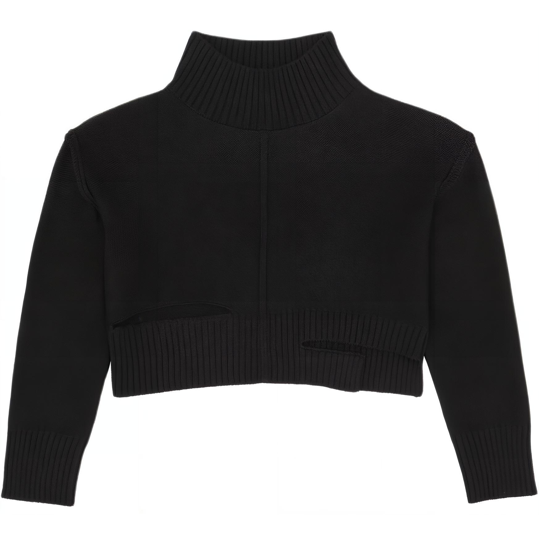 (Women) MM6 Maison Margiela FW24  Oversized Turtleneck Sweater Black S52HA0285M13044-900