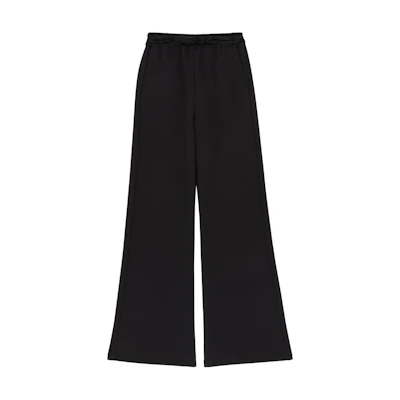 (Women) MM6 Maison Margiela FW24 Wide-Leg Knit Cotton Blend Sweatpants Black S52KA0502M25003-900
