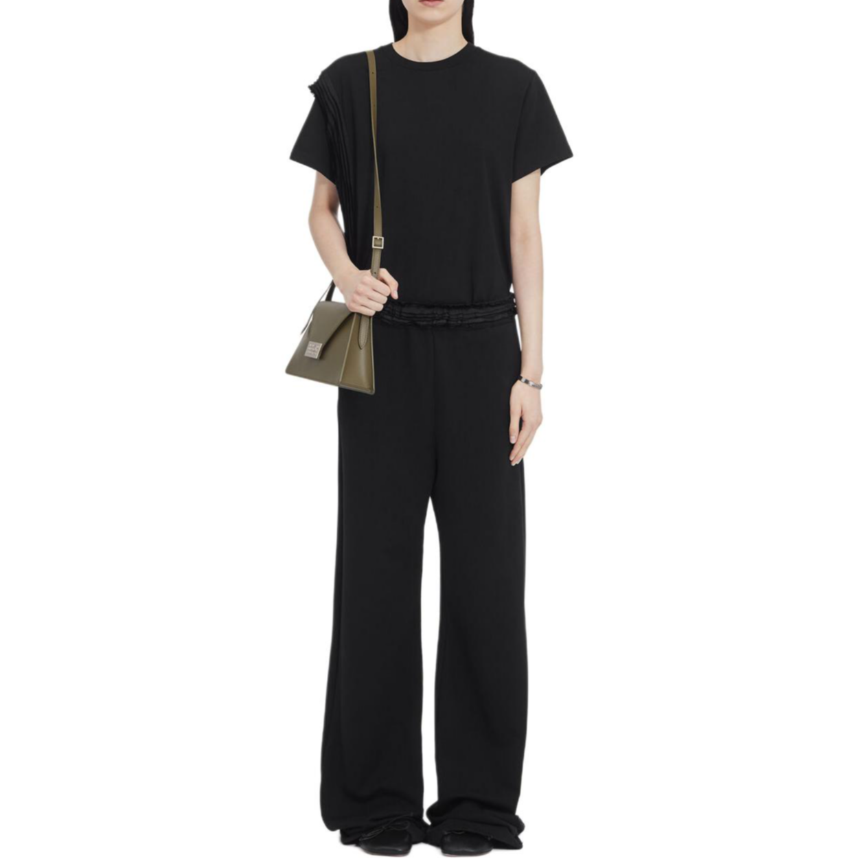 Lookbook (Women) MM6 Maison Margiela FW24  Wide-Leg Knit Cotton Blend Sweatpants Black S52KA0502M25003-900