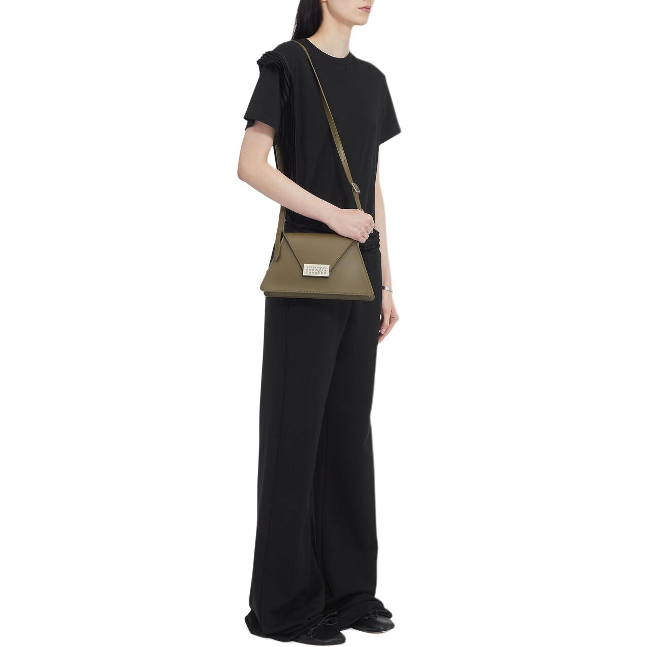 Purchase (Women) MM6 Maison Margiela FW24  Wide-Leg Knit Cotton Blend Sweatpants Black S52KA0502M25003-900