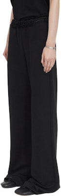 (Women) MM6 Maison Margiela FW24 Wide-Leg Knit Cotton Blend Sweatpants Black S52KA0502M25003-900 Details for (Women) MM6 Maison Margiela FW24 Wide-Leg Knit Cotton Blend Sweatpants Black S52KA0502M25003-900