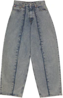 (Women) MM6 Maison Margiela FW24 Wide-Leg Light Blue Denim Jeans. S52LA0240S30844-962 (Women) MM6 Maison Margiela FW24 Wide-Leg Light Blue Denim Jeans. S52LA0240S30844-962