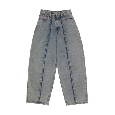 (Women) MM6 Maison Margiela FW24 Wide-Leg Light Blue Denim Jeans. S52LA0240S30844-962