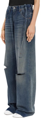 (W) MM6 Maison Margiela FW24 Celana Jeans Wide-Leg Zipper Denim Abu-abu Biru. S52LA0245M30017994 Purchase (W) MM6 Maison Margiela FW24 Celana Jeans Wide-Leg Zipper Denim Abu-abu Biru. S52LA0245M30017994