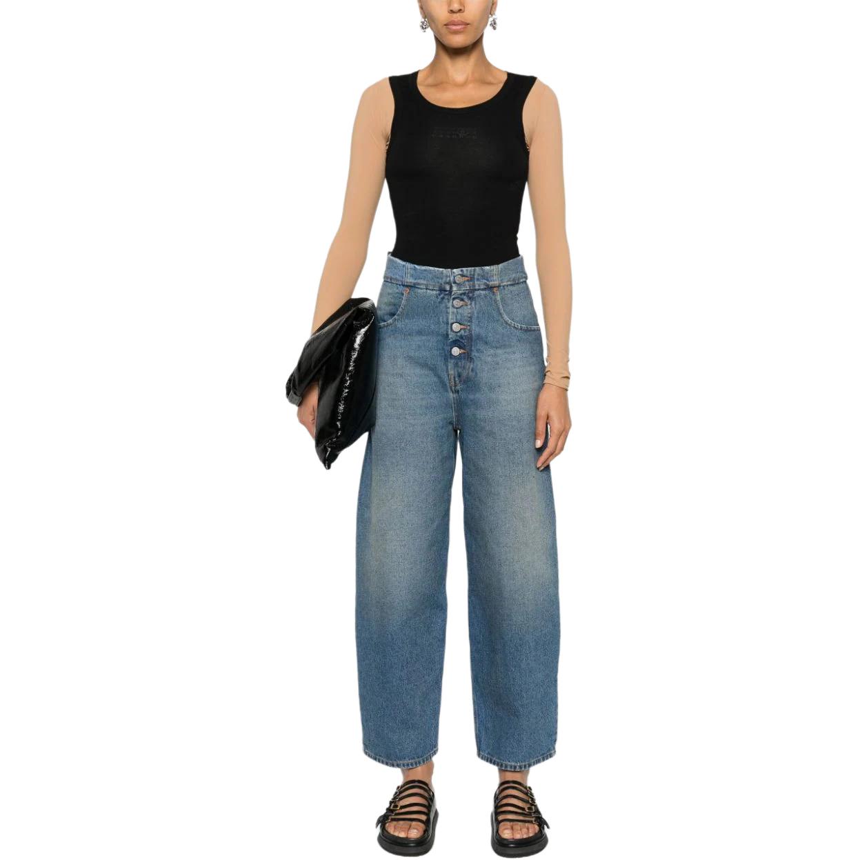 (Women) MM6 Maison Margiela FW24 Layered Digital Print Long Sleeve Tee Black Beige Women S52GC0319MTJ008-BLACK 圖 3