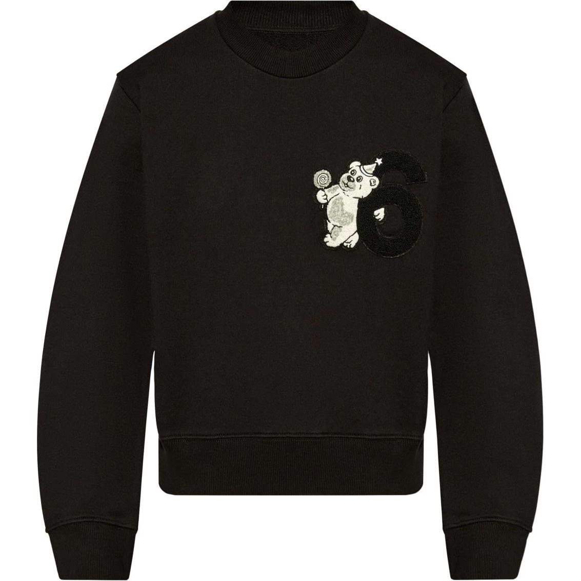 (Women) MM6 Maison Margiela FW24 Logo Crewneck Long Sleeve Sweatshirt Black S52GU0232M25003-BLACK