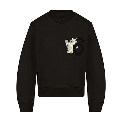(Women) MM6 Maison Margiela FW24 Logo Crewneck Long Sleeve Sweatshirt Black S52GU0232M25003-BLACK
