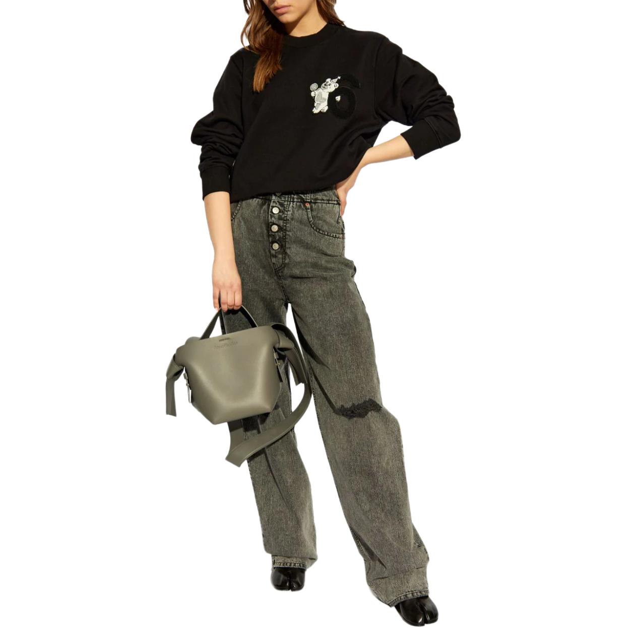 Lookbook (W) MM6 Maison Margiela FW24 黑色標誌長袖圓領衛衣 S52GU0232M25003-BLACK