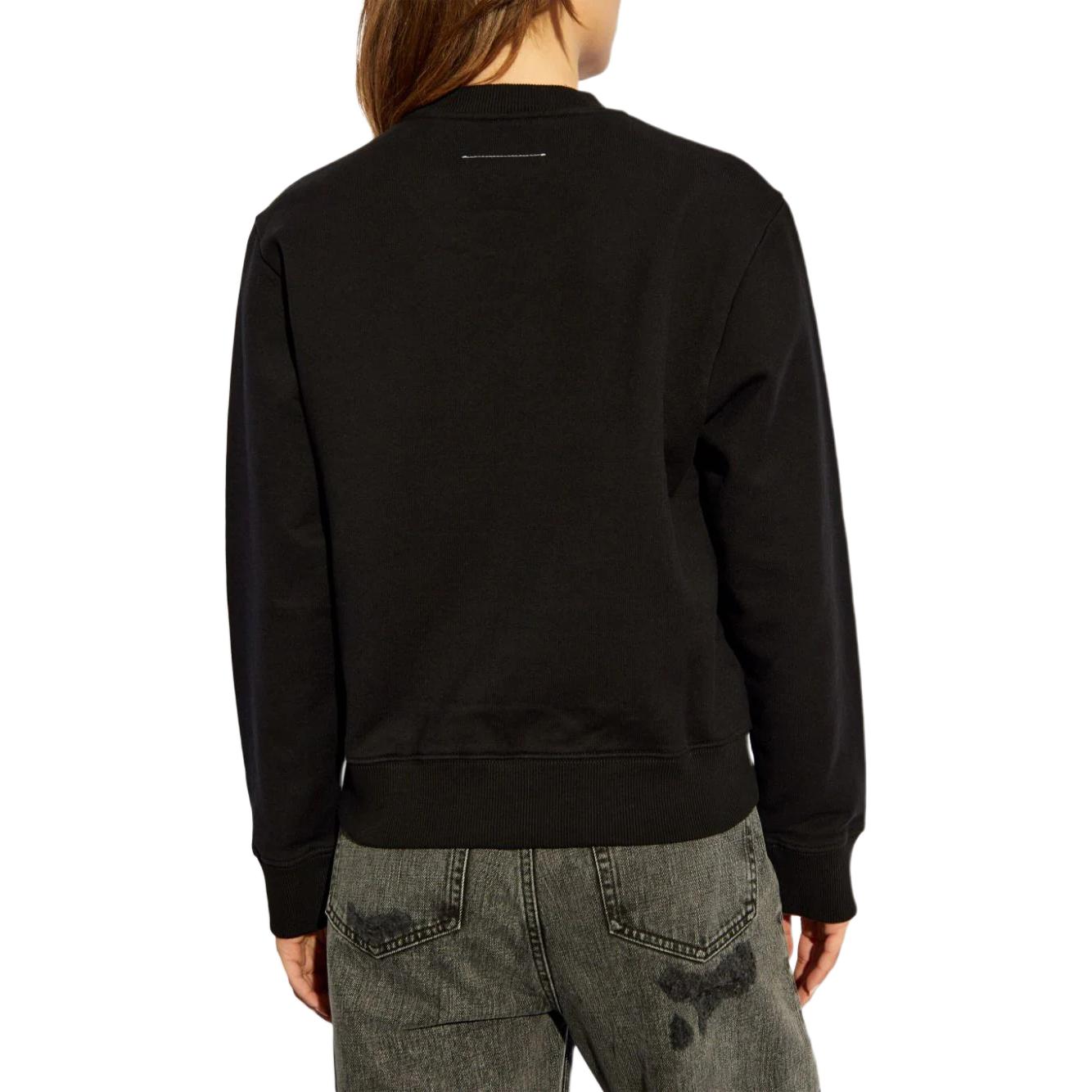 Shop (W) MM6 Maison Margiela FW24 黑色標誌長袖圓領衛衣 S52GU0232M25003-BLACK