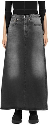 (Women) MM6 Maison Margiela Gradient Loose A-Line Denim Maxi Skirt Women Black S62MI0016M30009-859 Order (Women) MM6 Maison Margiela Gradient Loose A-Line Denim Maxi Skirt Women Black S62MI0016M30009-859