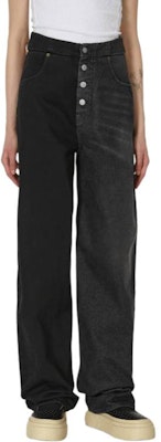 (W) Jeans Negros de Cintura Alta y Pierna Ancha MM6 Maison Margiela. S62LB0169MTN007-961 Lookbook (W) Jeans Negros de Cintura Alta y Pierna Ancha MM6 Maison Margiela. S62LB0169MTN007-961