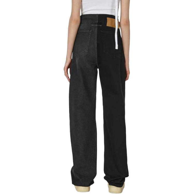 Shop (W) Jeans Negros de Cintura Alta y Pierna Ancha MM6 Maison Margiela. S62LB0169MTN007-961