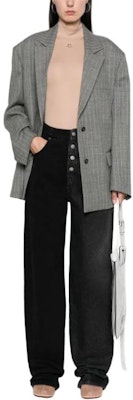 (W) Jeans Negros de Cintura Alta y Pierna Ancha MM6 Maison Margiela. S62LB0169MTN007-961 Details for (W) Jeans Negros de Cintura Alta y Pierna Ancha MM6 Maison Margiela. S62LB0169MTN007-961