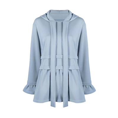 (Women) MM6 Maison Margiela Layered Effect Hoodie Women’s Blue FW21 Collection. S52GU0130S25454471