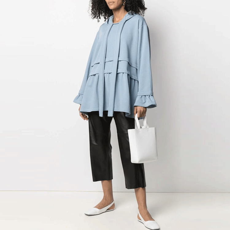 Lookbook (Women) MM6 Maison Margiela Layered Effect Hoodie Women’s Blue FW21 Collection. S52GU0130S25454471
