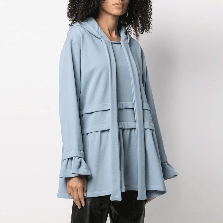 Shop (Women) MM6 Maison Margiela Layered Effect Hoodie Women’s Blue FW21 Collection. S52GU0130S25454471