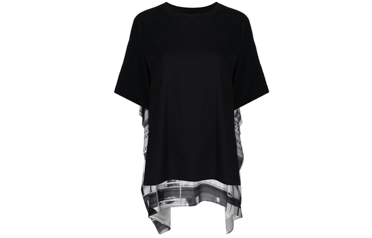 Order (Women) MM6 Maison Margiela Layered Printed Short Sleeve T-Shirt  Black SS21 S62GD0081STJ327961