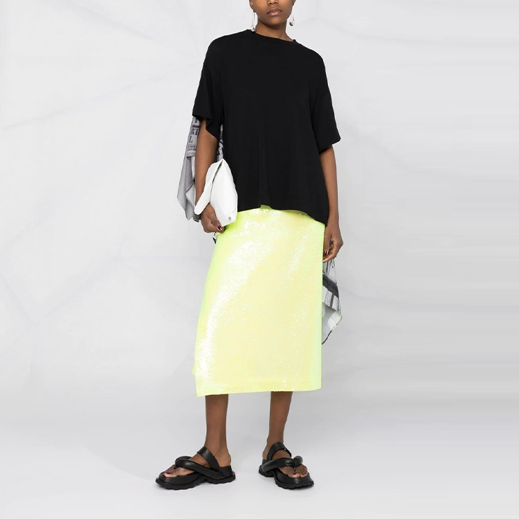 Lookbook (Women) MM6 Maison Margiela Layered Printed Short Sleeve T-Shirt  Black SS21 S62GD0081STJ327961