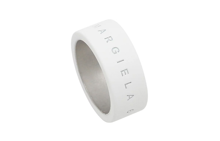 Order (Women) MM6 Maison Margiela Letter Logo Engraved Ring Brass  White Ring. SM6UQ0013SV0058100