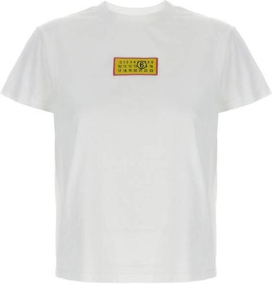 (Women) MM6 Maison Margiela Logo Crew Neck White T-Shirt Women’s Casual Tee. S62GD0189S23588-100 Order (Women) MM6 Maison Margiela Logo Crew Neck White T-Shirt Women’s Casual Tee. S62GD0189S23588-100